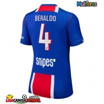 Camisa de Futebol Paris Saint-Germain Lucas Beraldo #4 Equipamento Principal Mulheres 2026-27 Manga Curta